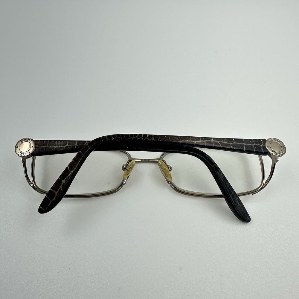 Jimmy Choo 52 WUB Women's Eyeglasses 53-16-130 Rectangle Metal Italy FRAME ONLY - Picture 9 of 15